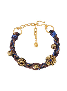 MONSECRET纽扣棕榈手链手工编织