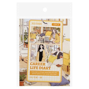 意鸟职场修行PET贴纸少女工作日常生活人物场景手帐DIY装饰素材