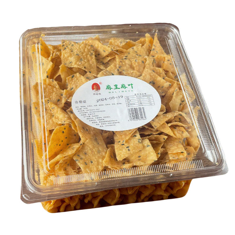 河南特产手工麻叶薄脆芝麻香酥焦叶怀旧零食信阳油炸小吃麻花馓子