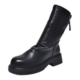 大丫丫优选秋冬款大码女鞋41-43休闲风时尚粗跟中筒时装靴23969-1