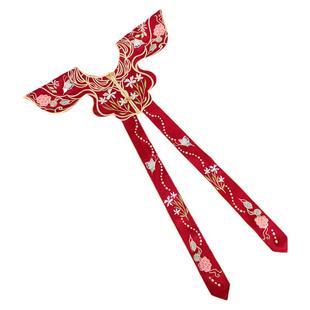 衣缕怡香【云蝶恋】原创冬季明制云肩飘带红白色百搭单买重工刺绣