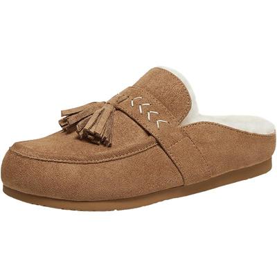 百思图2025冬季新款流苏勃肯鞋时尚休闲加绒保暖女拖鞋A7756DH5