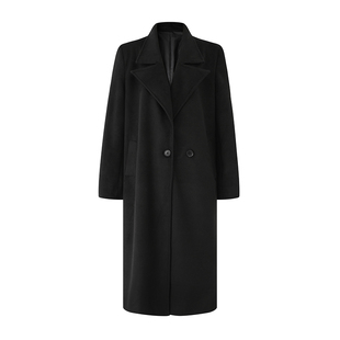 PEMPL 毛呢外套女冬新款长袖廓形呢大衣硬挺垫肩版型极简质感保暖