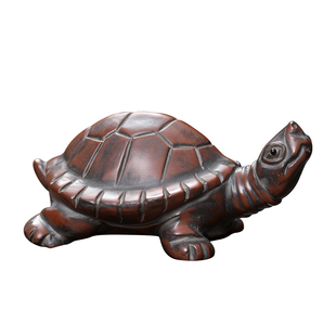 金钱归来新款创意精品茶宠摆件钦州坭兴陶手工茶壶小乌龟小茶宠