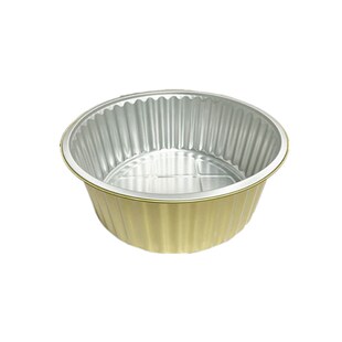 5000ML一次性锡纸盒锅大容量金色圆形火锅羊蝎子铝箔盒外卖打包盒