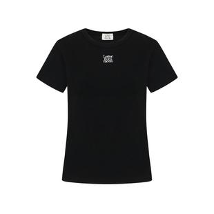 Letter from moon简约logo修身短款T恤女24夏款正肩短袖