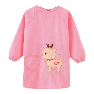 儿童防水防脏罩衣宝宝吃饭辅食兜兜衣男女孩冬天倒褂加厚罩衫洋气