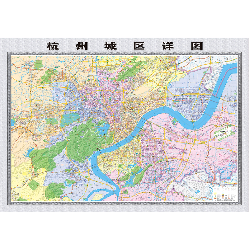 2026新版浙 江杭州市城区全图高清楼盘小区学校地铁办公地图挂图