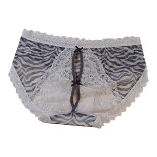 性感豹纹内裤女情调纯欲棉裆花豹斑马法式蕾丝后镂空女士内裤