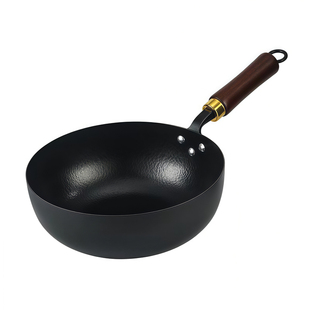 章丘小铁锅无涂层平底不沾氮化一人食迷你家用炒菜奶锅婴儿辅食锅