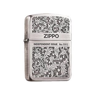 zippo打火机限量版原装1941古银熏银双面唐草煤油防风火机送男友