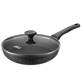 爱仕达平底锅聚油不凸底不粘锅煎锅麦饭石色煎牛排家用炒锅电磁炉