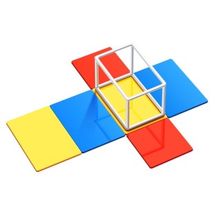 正方体长方体数学磁性教具立体图形展开拼接模型小学生一到六年级拼接框架积木立方体六面磁吸几何体模型学具