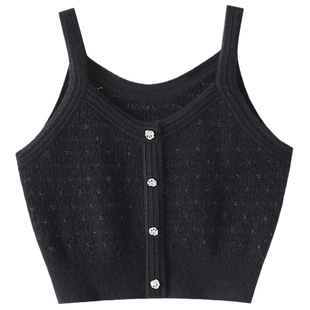 高定显贵！圆领100%纯山羊绒吊带背心女纯羊绒毛衣针织衫内搭外穿