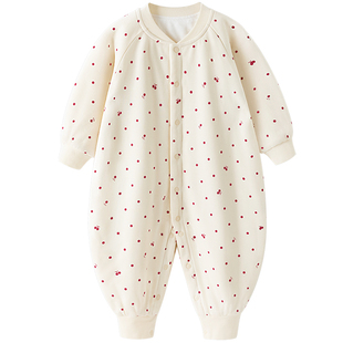 汤尼倍儿婴儿连体衣秋冬夹棉保暖哈衣新生儿棉服加厚女宝衣服爬服