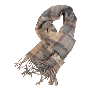 苏格兰cashmere经典格纹纯山羊绒围巾冬季保暖礼盒装送礼高档围脖