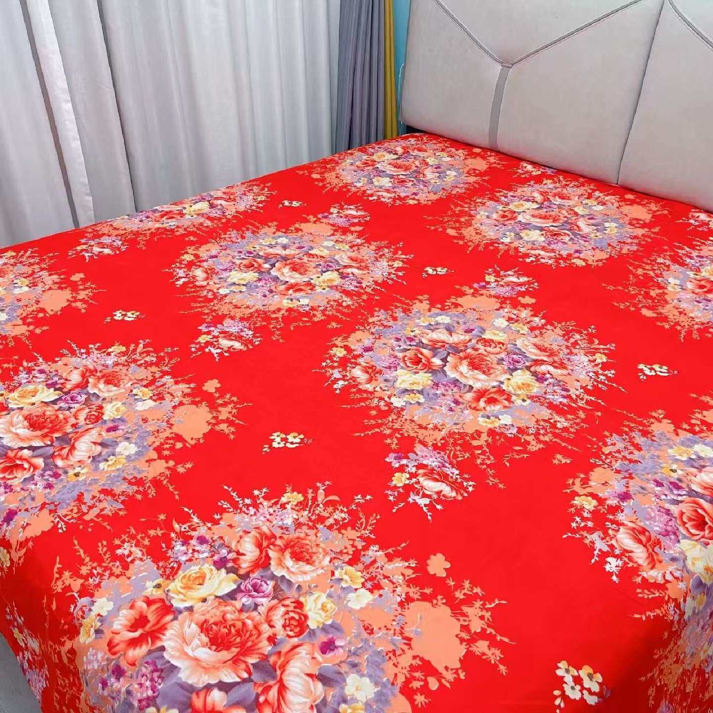 大炕床单四季通用床单床单单件磨毛工艺斜纹双人床单1.8x2米炕单