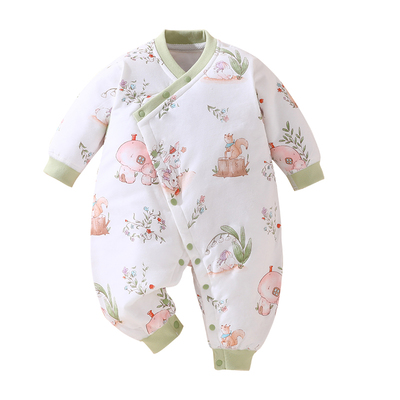 婴儿连体衣秋冬装40g薄夹棉哈衣