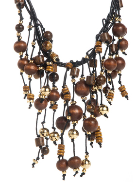 夸张个性木珠亮片多层项链毛衣链