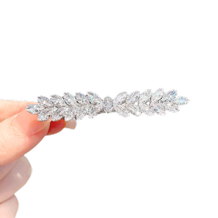 超闪水晶麦穗发夹女高级感侧边刘海夹鸭嘴夹日韩合金高端发卡头饰