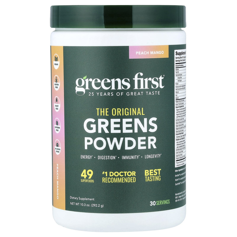 Greens First,原装绿色蔬菜粉,薄荷味,9.97 盎司(282.9 克)