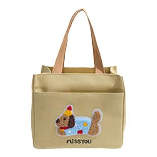 浩古妈咪包手提帆布大容量饭盒袋上班族便当包手提袋子拉链小拎包