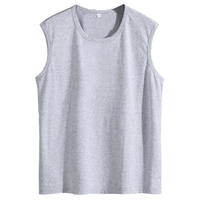 300斤无袖t恤背心男棉质健身坎肩