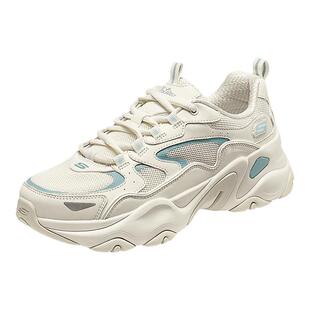 斯凯奇春季女鞋熊猫鞋老爹鞋休闲鞋增高厚底机甲鞋舒适保暖运动鞋