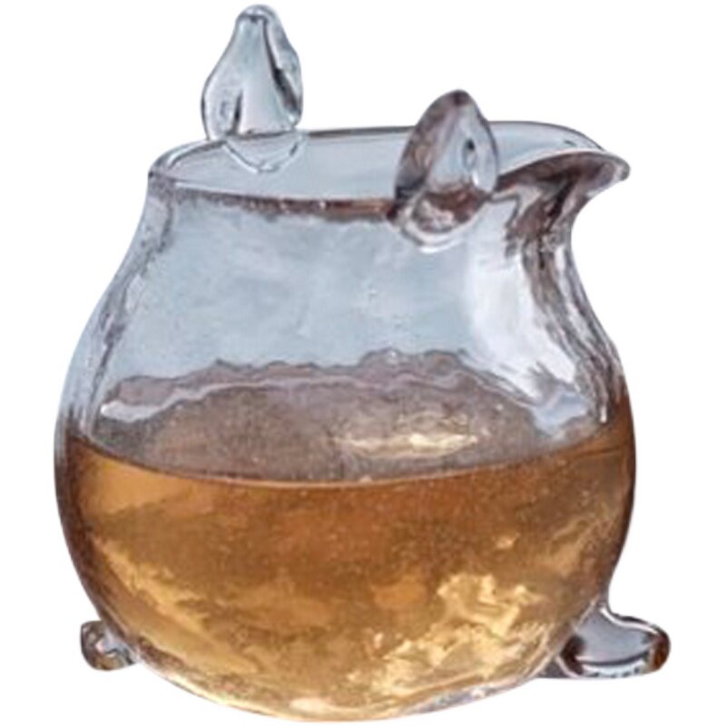 四闲堂中式琉璃龙猫公道杯萌可爱透明分茶器玻璃茶器匀杯