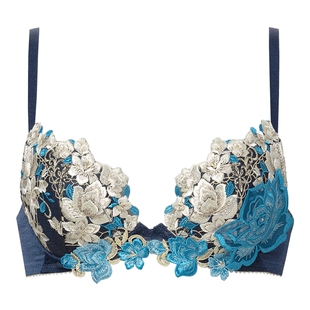 华歌尔Salute内衣女集中聚拢显大重工刺绣薄纱蕾丝性感文胸罩16G
