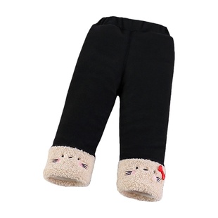 婴儿冬季加厚棉裤0一4周岁小宝宝加绒长裤女童卡通裤脚保暖打底裤