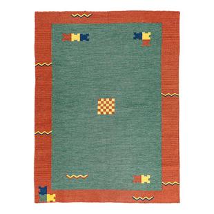 阿富汗进口 无胶手工羊毛地毯红色kilim波西米亚客厅挂毯床边地垫