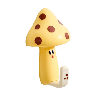 创意蘑菇挂钩免打孔入户玄关钥匙收纳挂架门后粘钩装饰衣帽壁挂架