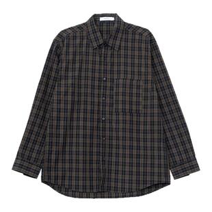 Holocene美式潮牌氛围感格子衬衫外套男纯棉长袖宽松休闲秋款复古