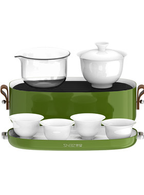 哲品游侠户外便携旅行茶具套装功夫茶泡茶壶盖碗快客杯小茶盘