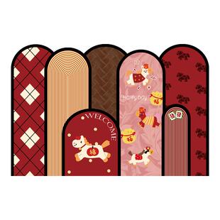 入户地垫2026新款马年玄关入户地毯进门新年氛围脚踏垫子轻奢丝圈