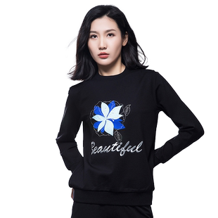 圆领黑色卫衣女款2026新款春秋装港味chic上衣欧货衣服无帽外套