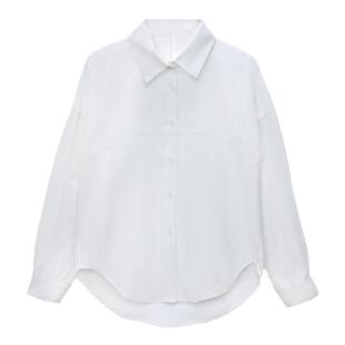 女装春秋新款夏季衬衣女棉长袖小个子外搭宽松白衬衫女士休闲小衫