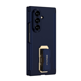 适用三星Galaxy Z TriFold手机壳商务超薄双铰链中轴保护套三折叠壳膜一体手机套磨砂磁吸后壳腕带旋转支架壳