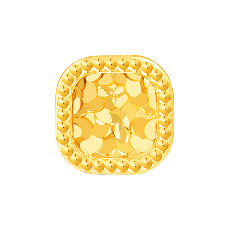 明牌珠宝星耀方糖18K金耳钉