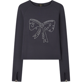 LINCCHIC金羽杰2026年春季新品圆领璀璨设计长袖T恤女S261FK097YY