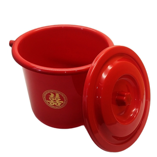 结婚加厚喜桶水桶塑料家用小号红色子孙桶手提陪嫁婚庆用品红桶