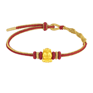 周大生转珠阁萌趣小宝马足金转运珠硬金生肖马手绳送女友生日礼物