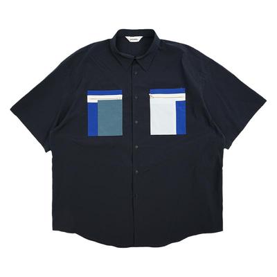 DIGAWEL拼接口袋短袖衬衫