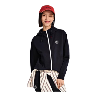 Kappa卡帕女装春季新款运动休闲简约连帽抽绳外套K0D62MK29