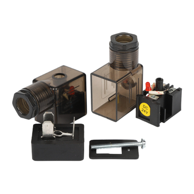 气动电磁阀插头孔距11MM透明带灯