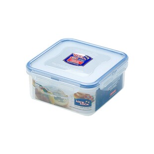 乐扣乐扣塑料正方形保鲜盒600ML微波炉加热饭盒便携水果盒HPL854