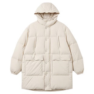 秒发！OUNCE 90鸭绒羽绒服韩国2026巨好看新款纯色连帽中长外套女