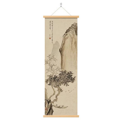 新中式山光水色玄关挂画