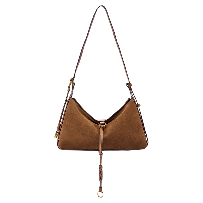 迪桑娜女包回声系列麂皮hobo包绒面牛皮包单肩斜挎包腋下包饺子包